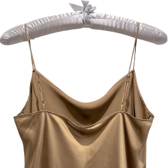 NEW J. CREW Gwyneth Slip Dress in Luster Charmeuse Camel Size 0 - Picture 6 of 11